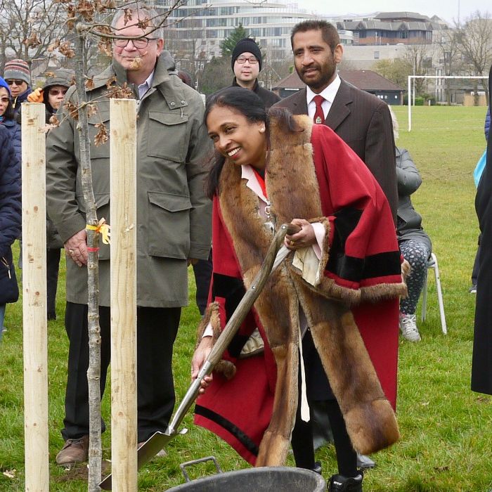 Harrow Deputy Mayor planting the jubliee tree